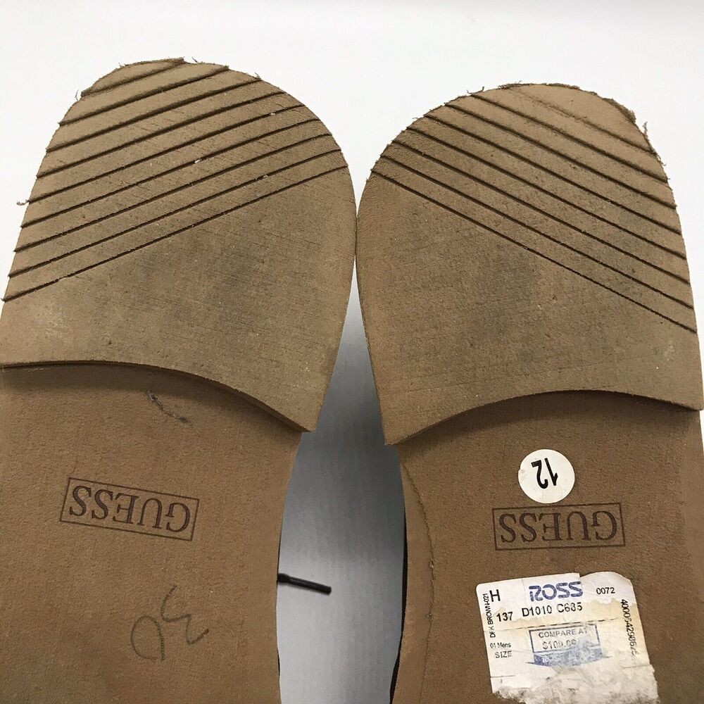 Guess Brown Faux Suede Leather Chukka Boots Men's 12 Lace Up Mid Top Ankle Shoes - Picture 11 of 11